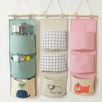 Cotton Hanging Storage Bag Waterproof Hanging Organizer Living Room Bathroom Kitchen Home Fabric Wall Closet Organizer 2