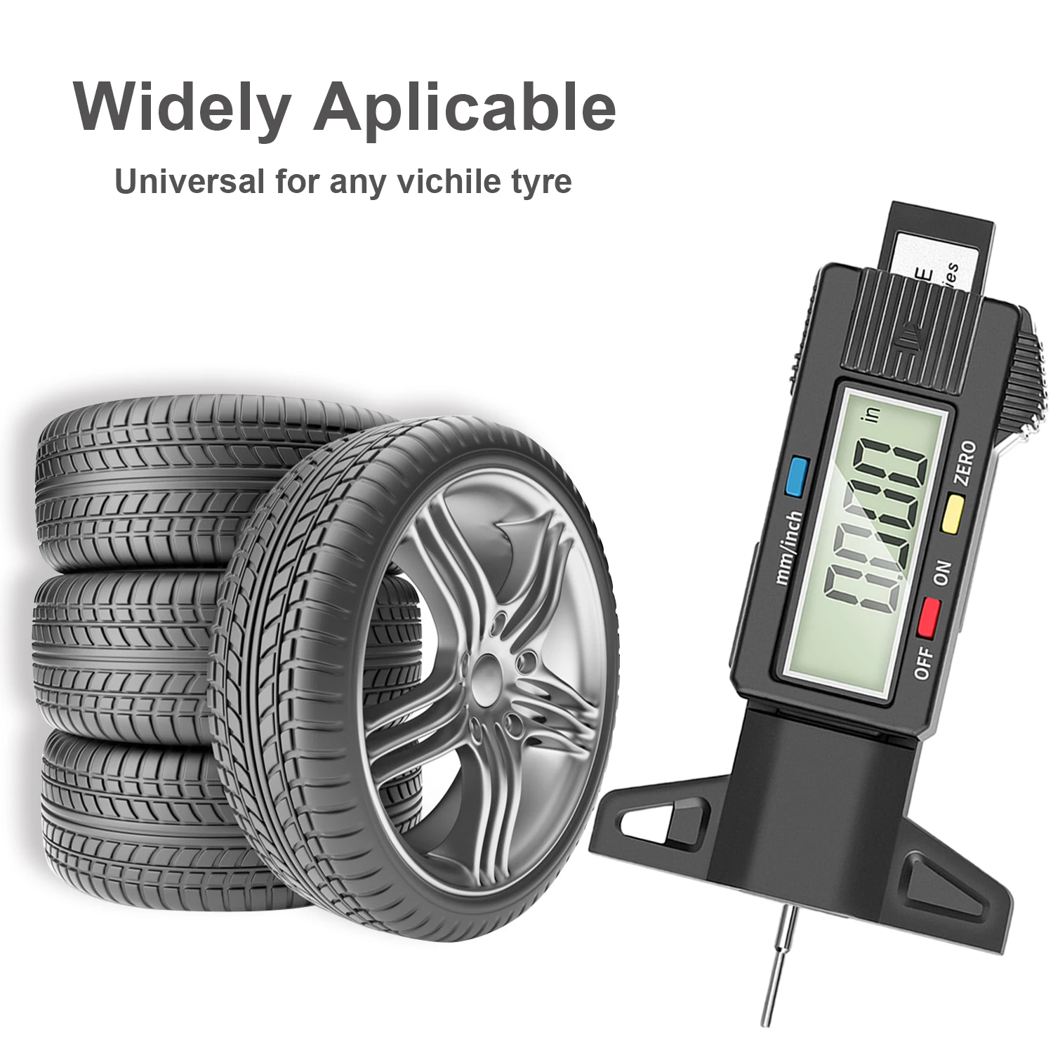 ATsafepro Digital Tire Tread Depth Gauge Reifenprofilmesser Tyre Thread