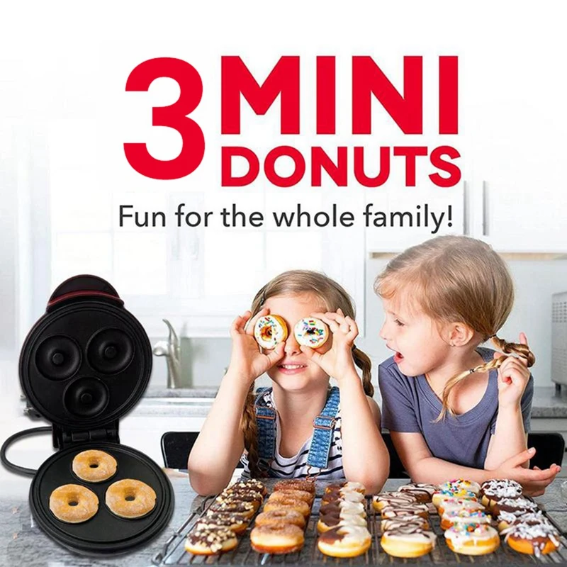 

Electric Donut Machine Mini 3 Donut Maker Kid's Snacks Desserts Breakfast EU Plug