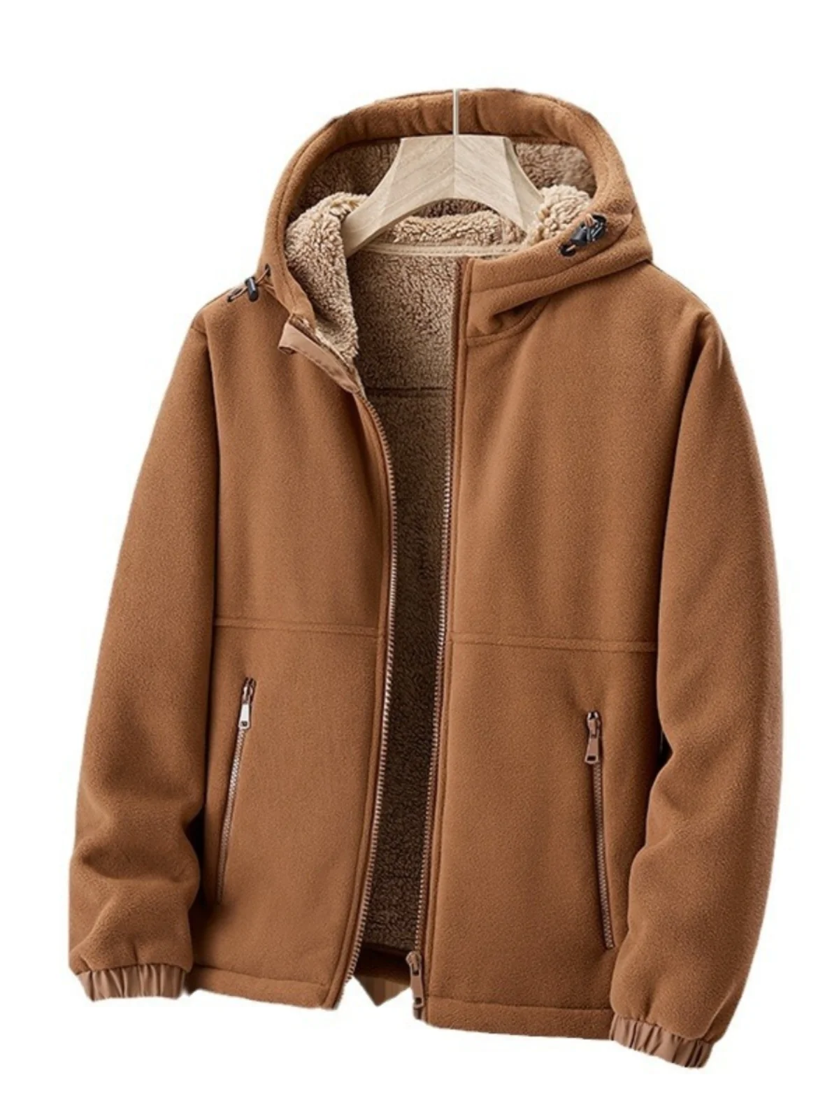 디 베르베르 헤비 플리스 후드 재킷 남성용, 두꺼운 따뜻한 가디건, 플리스 재킷, 겉옷, 가을 및 겨울, 신상 기모