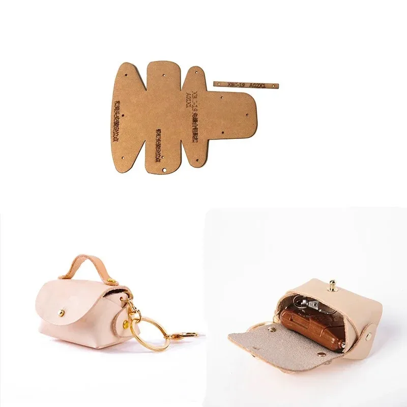 Leather Craft Sewing Template For Mini Bag Pendant 6x4x4.5cm