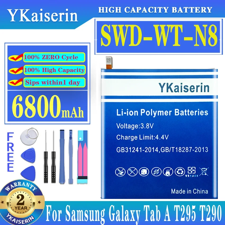 

YKaiserin Battery SWD-WT-N8 SWDWTN8 6800mAh for Samsung Galaxy Tab A TabA T295 T290 Batteries + free tools