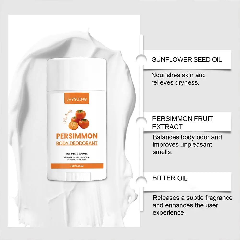Deodorante Stick Jaysuing al Persimmon Senza Alluminio, Antitraspirante per Pelli Sensibili, Lunga Durata, Elimina gli Odori - immagine 6