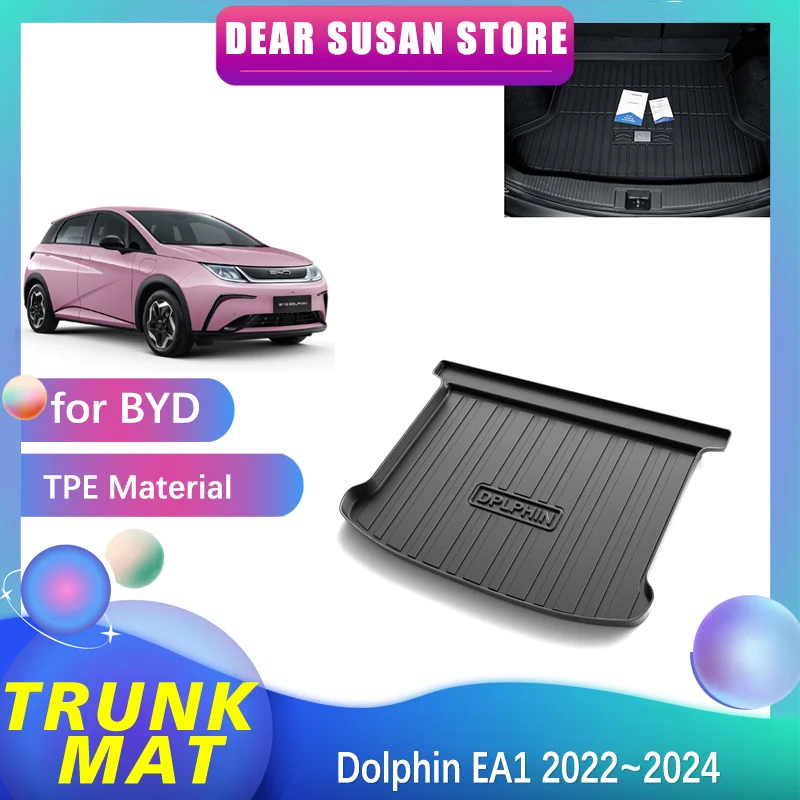 

Коврик для заднего багажника автомобиля для BYD Dolphin EA1 2022 ~ 2024 2023, коврик, поднос для багажа, водонепроницаемый коврик для ног, прокладка, аксессуары на заказ