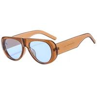 Nouvelles lunettes de soleil ovales femmes hommes Cool marque concepteur lunettes de soleil colorées femme mâle en plastique grand cadre lunettes extérieures 5