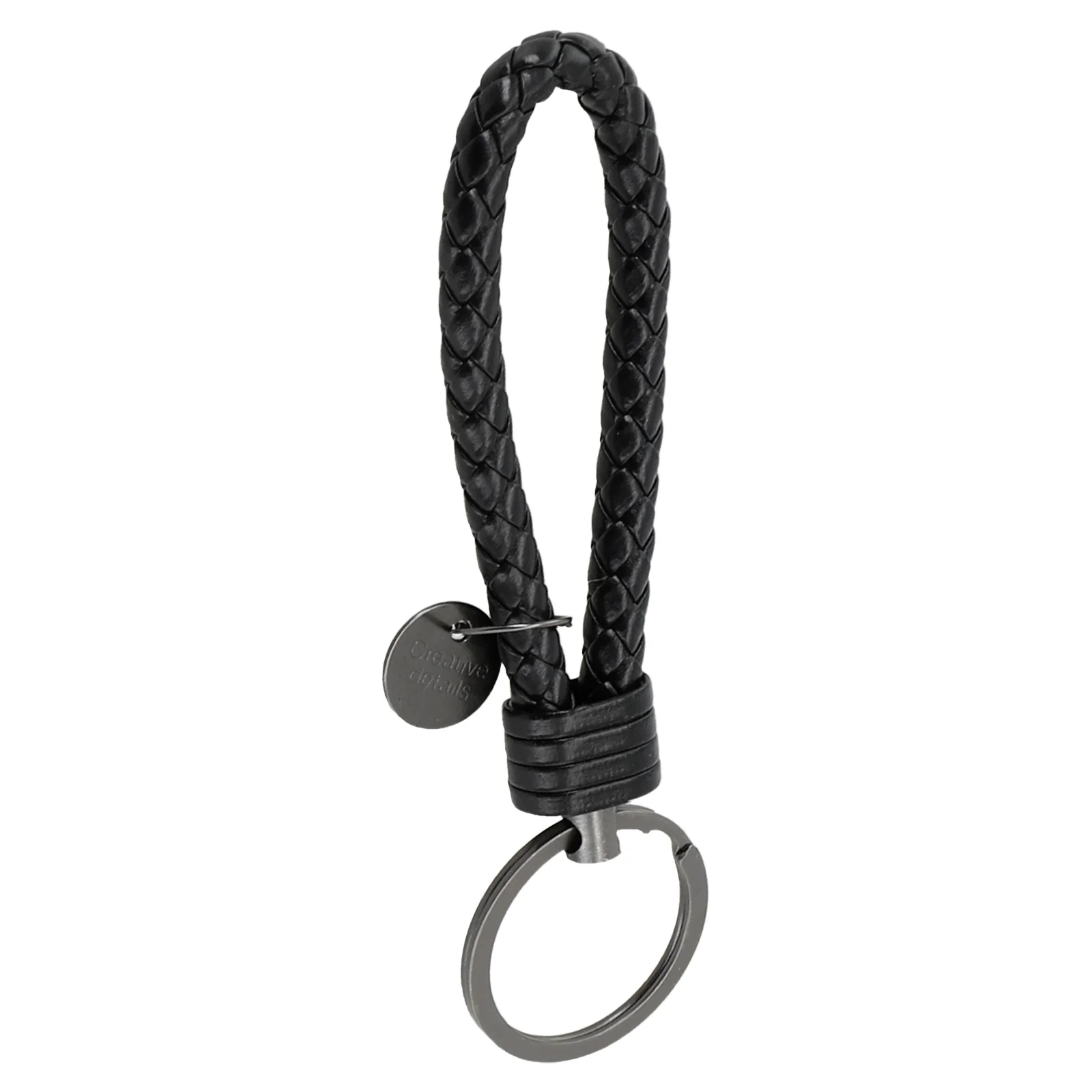 

Braided Rope Key Chain Handmade Leather Rope Key Chain Tungsten Steel Key Ring Synthetic Leather Black/Red For Small Backpacks