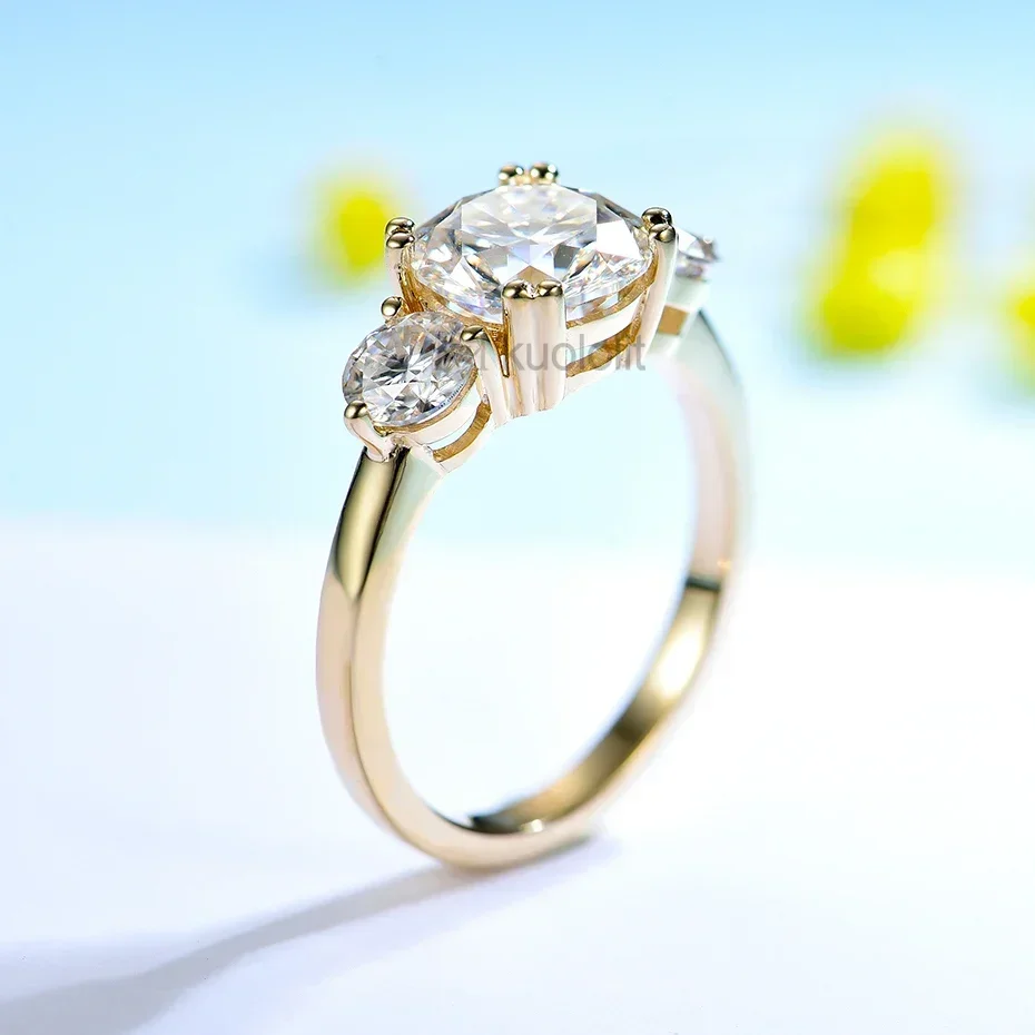 18K 14K 10K Yellow Gold Moissanite Rings for Women Wedding Engagement gold rings,moissanite ring,wedding rings