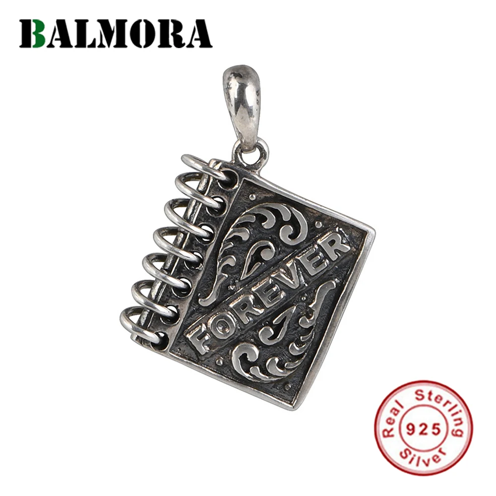 

BALMORA 925 Sterling Silver Forever Love Letter Pendants for Women Men Gift Thai Silver Valentine's Day Jewelry Without a Chain