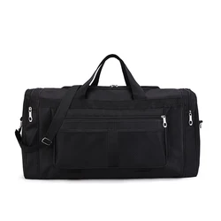 Large Capacity Portable Travel Handbag - Versatile Shoulder or Crossbody Fitness Bag (Black)