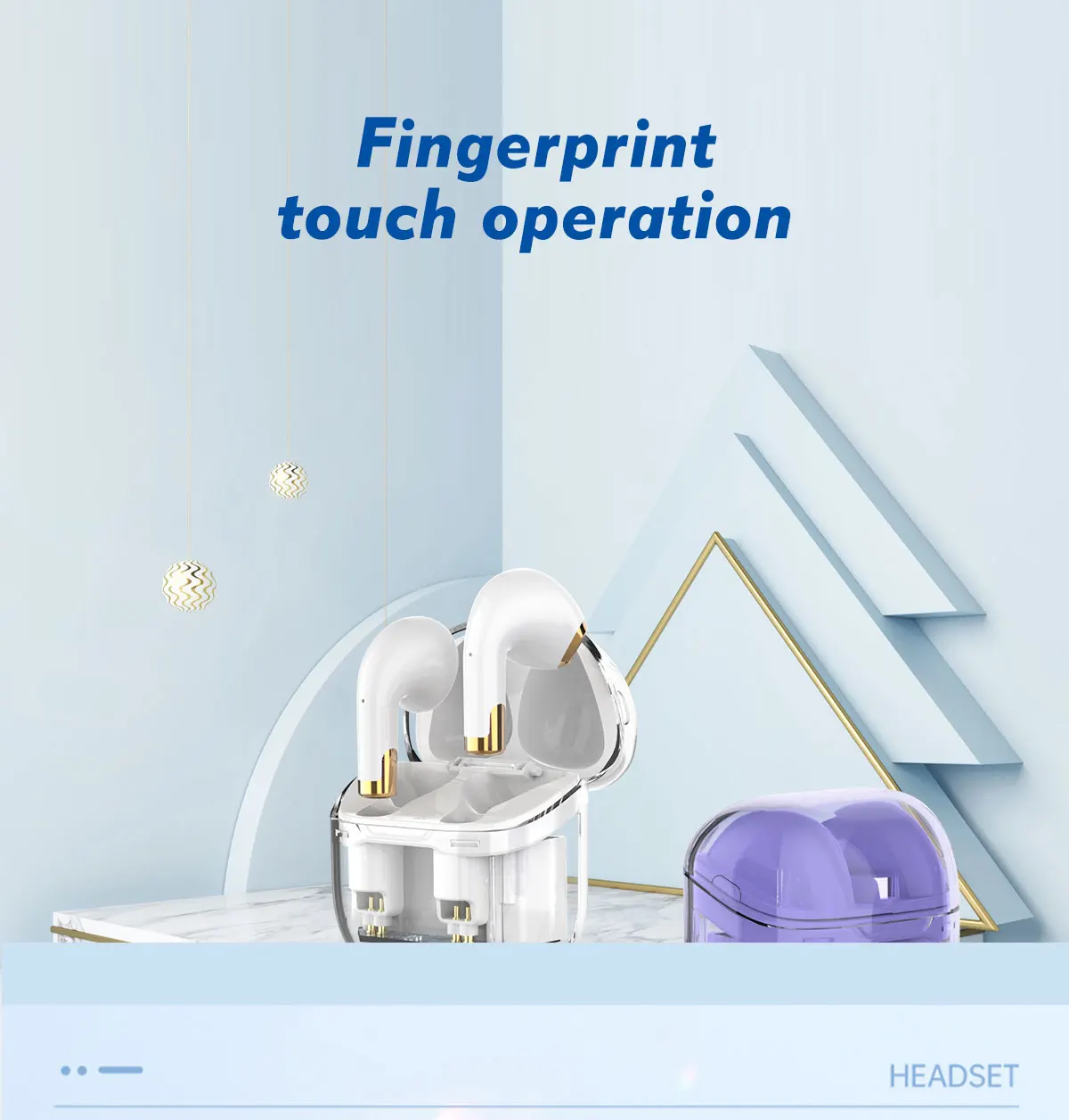 Transparent In Ear Wireless Bluetooth Headsets BT5.3 Deep Bass Earphones ENC Call Noise Canceling Headphones Stereo Earbuds