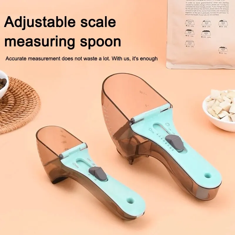 2PCS/set Pet Adjustable Milk Powder Baking Cat And Dog Food Measuring Spoon With Cut Measuring Spoon Set
