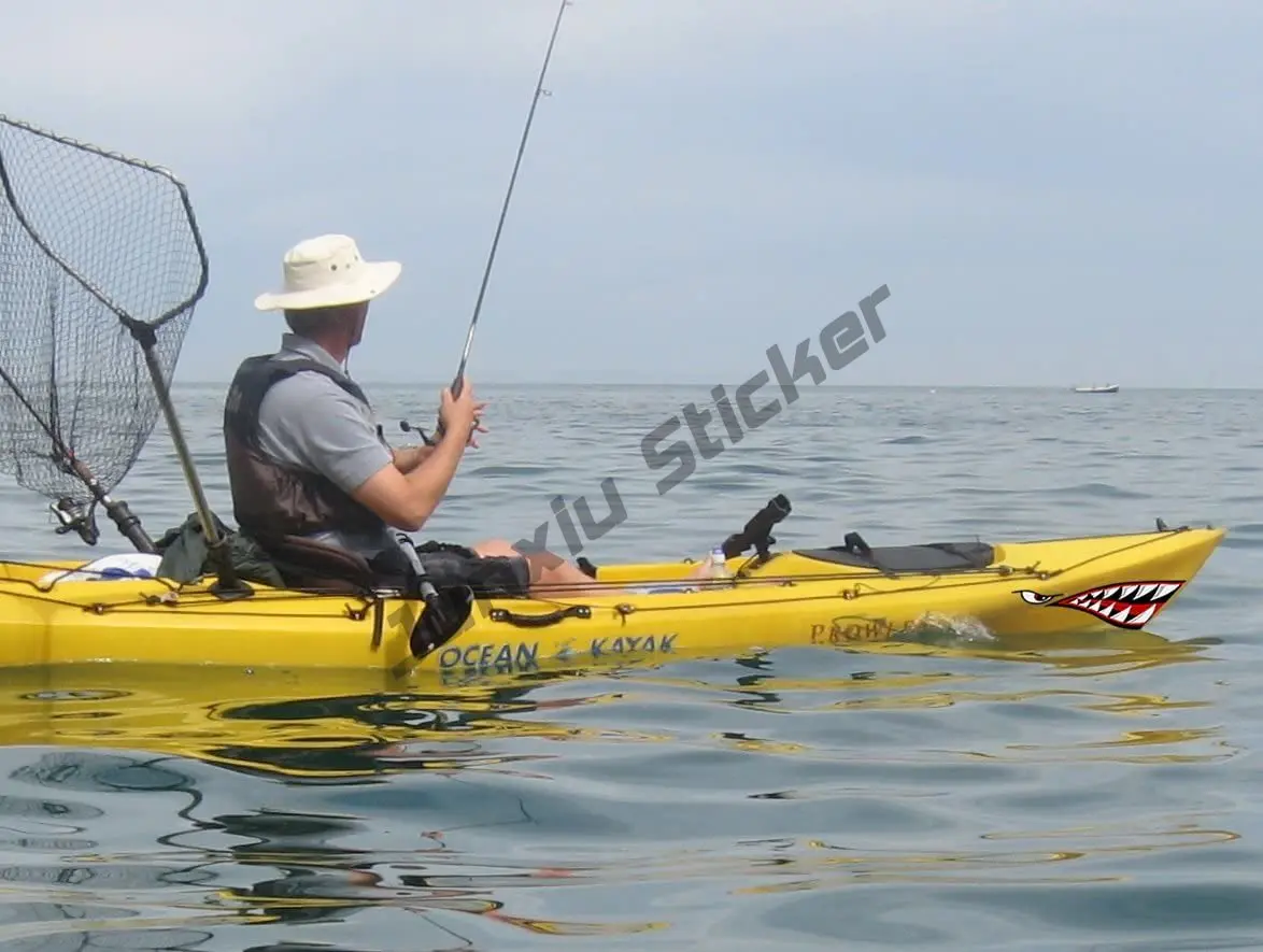 Haai Tanden Mond Reflecterende Stickers Muur Kunst Warhawk Graphics Sticker  Vissen Kano Auto Truck Kajak Fijne Accessoires - AliExpress, image size:1174x885