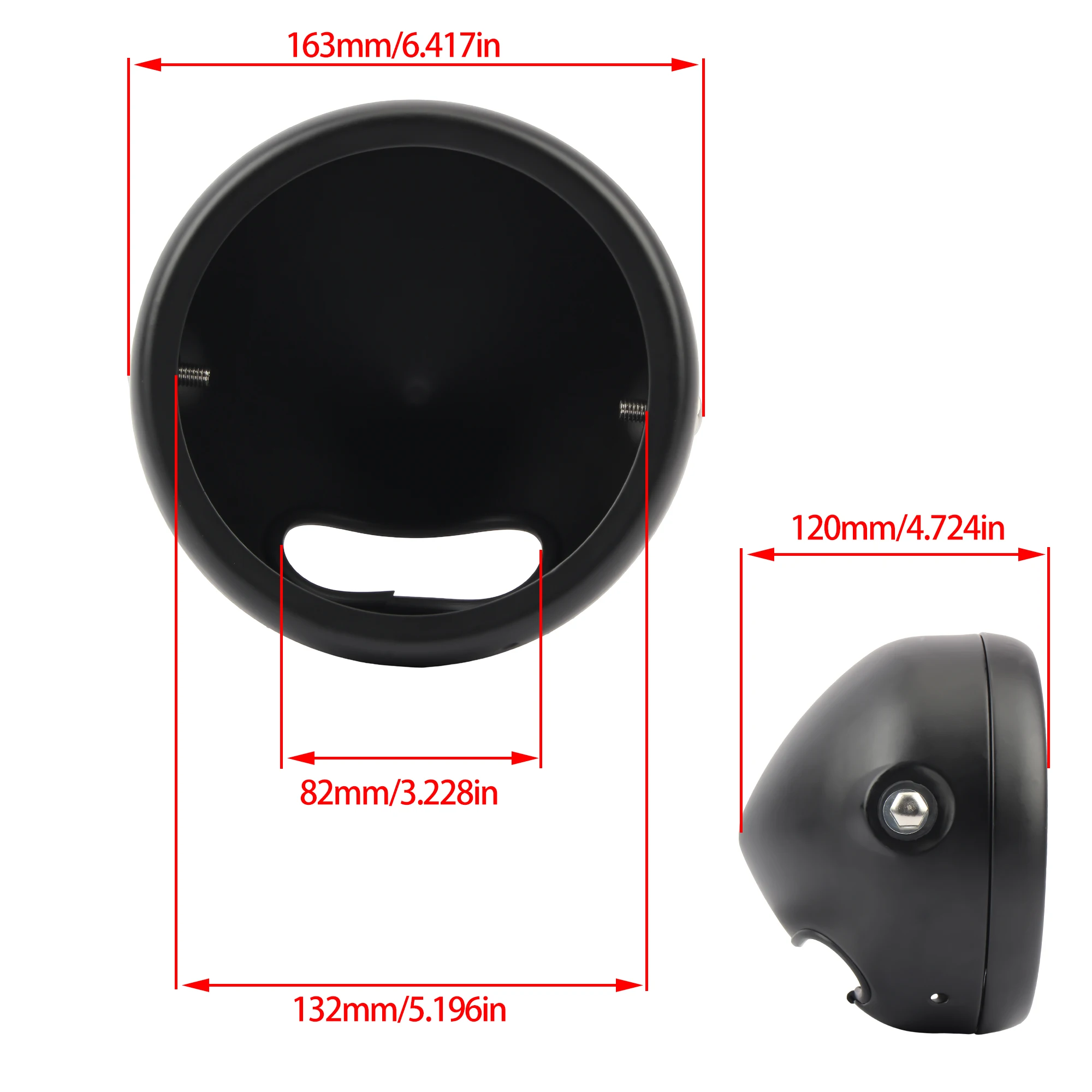 Universal Retro Cafe Racer LED Headlight Housing Cover and Bracket