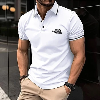 Polo Premium da Uomo: Materiale Delicato sulla Pelle, Colletto e Polsini con Finiture a Contrasto, Stampa Grafica Elegante