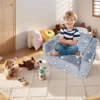 Toddler Kids Couch 2-in-1 Toddler Soft Couch Fold Out Convertible Sofa To Lounger Toddler Play Couch Fold Out for Girls and Boys 3