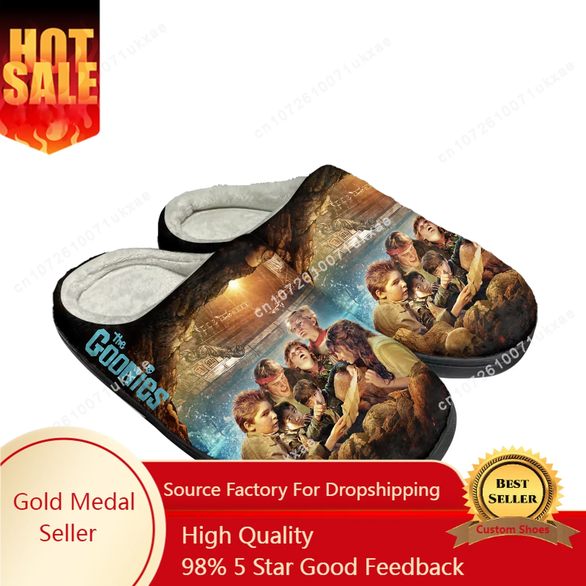 The Goonies Movie Home Cotton Slippers Mens Womens Plush Bedroom Casual Keep Warm Shoes Thermal Indoor Slipper Customized Shoe
