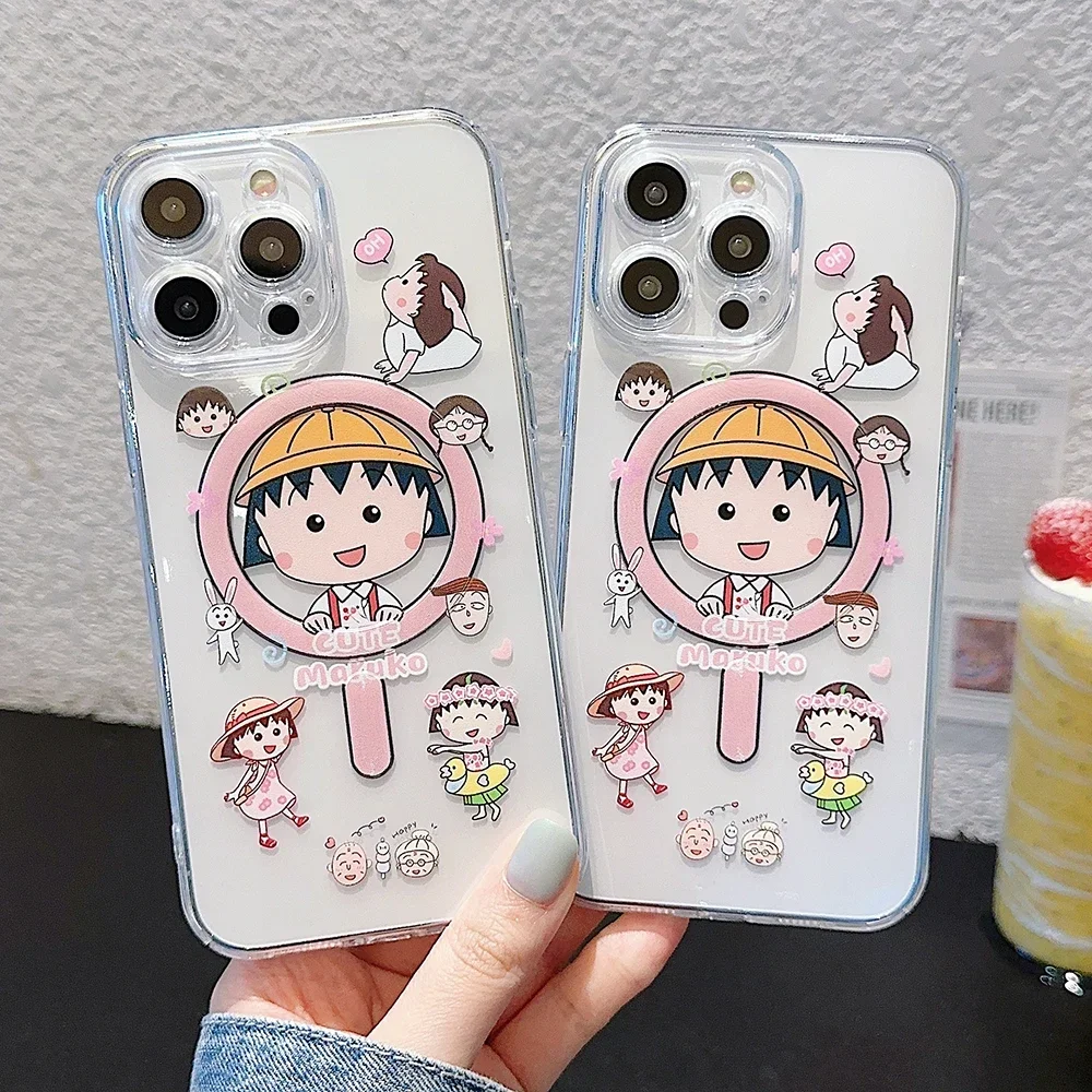 حافظة هاتف مغناطيسية كارتونية تشيبي إم ماروكو تشان...