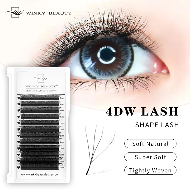 

Готовые ресницы Winky Beauty, 4DW C/D Curl8-15MM & MIX, русский объем, все размеры, ресницы для наращивания