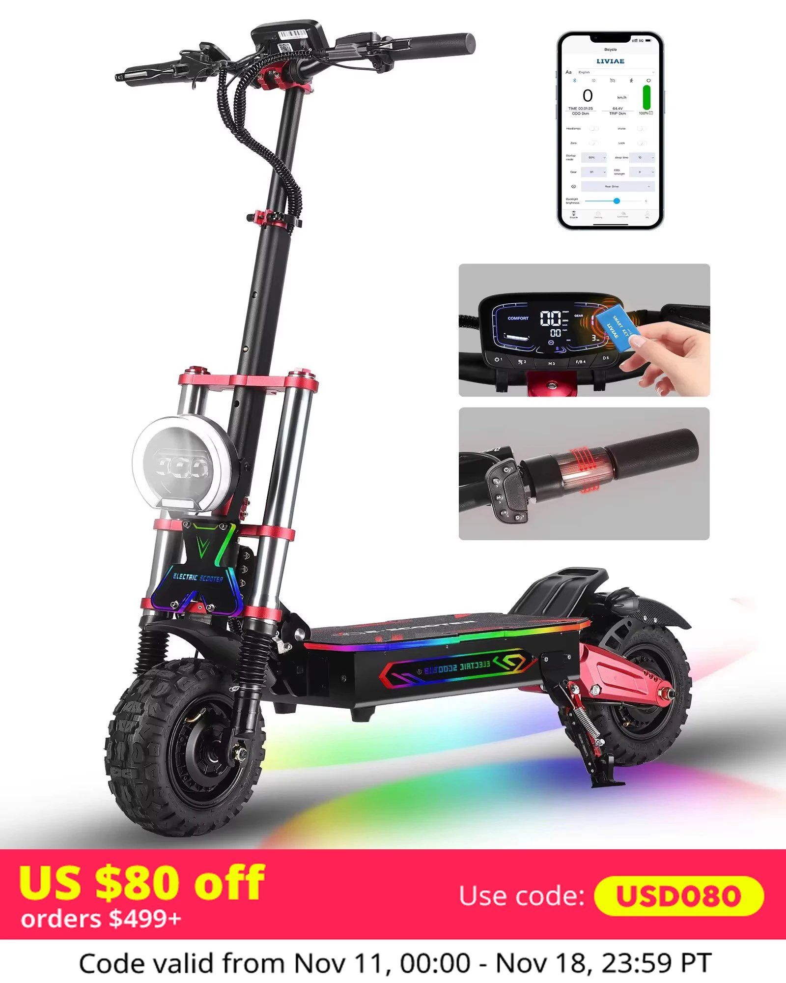 Electric Scooter Nfc Activation App Control Long Endurance Mileage High Performance Comfortable Foldableing Pedal Scooter