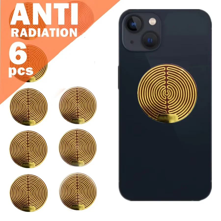 6-Pack EMF Protection Shield Stickers - Anti-Radiation Round Stickers
