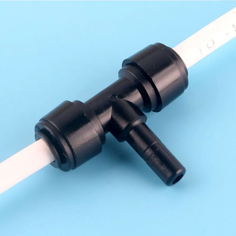 6.5mm Black RO Water Fitting 1/4" Straight Elbow Tee POM Coupling Hose PE Pipe Bulkhead Connector Water Filter Parts