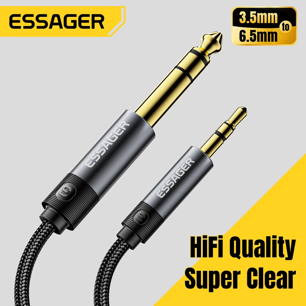 Premium 3.5mm to 6.5mm Audio Jack Cable - Male to Male Connector