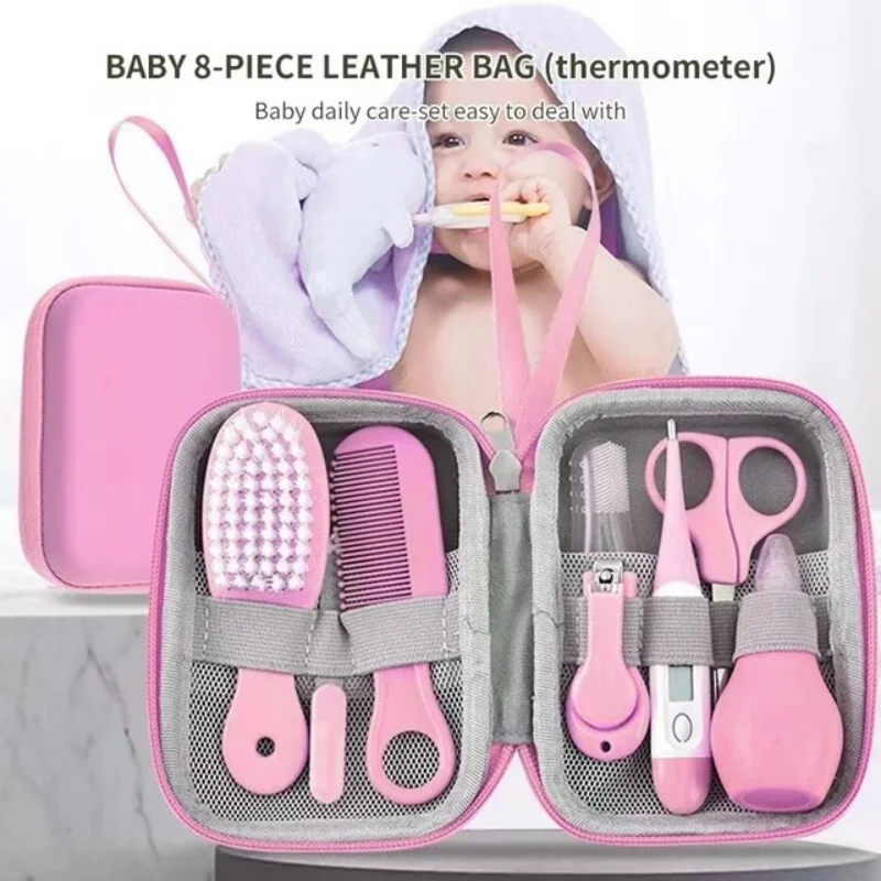 Nasal Aspirator Baby Care Kit Health Care Kit 8pcs/set Comb Nose Inhaler EVA Package Care Set 13pcs Cute Newborn Baby Multifunctional Baby Nail Clippers
