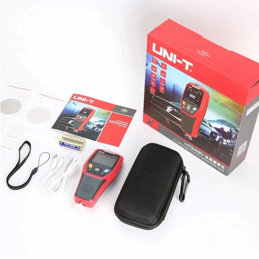 UNI-T UT343D Coating Thickness Gauge Automotive Paint Film Thickness Tester Measure FE/NFE Paint Tools paint coating meter paint thickness gauge thickness gauge