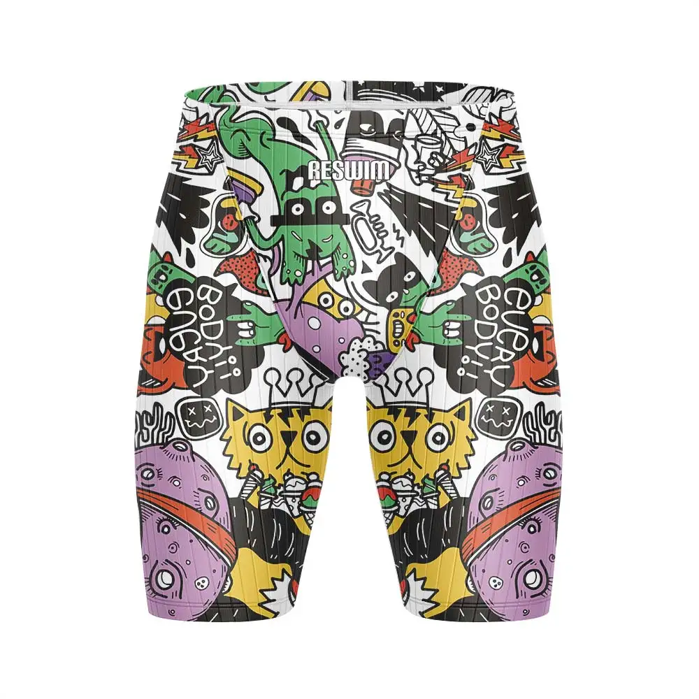 Summer Surf Trunks Beach Tights Shorts Men's Jammers Swimsuit Quick Dry Lycra Surf Swimming Pantalones Gym Jammer Swimwear