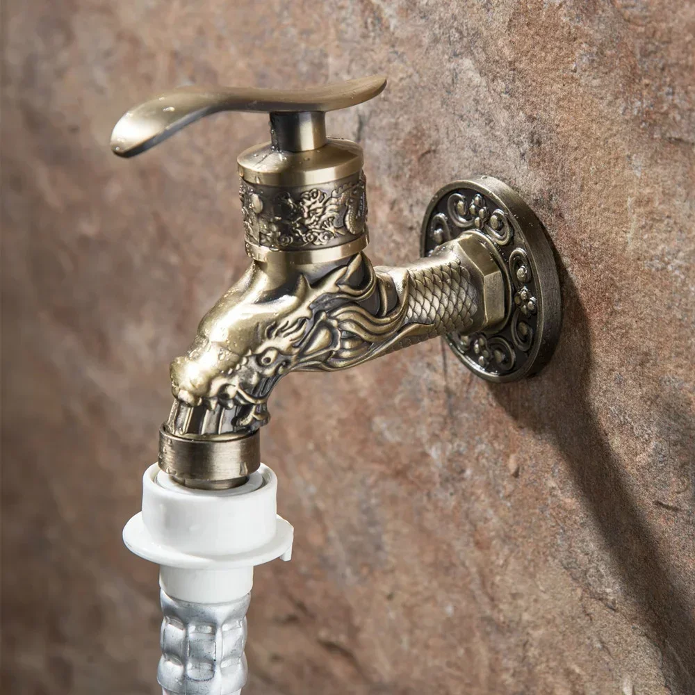 Antique Bronze Garden Wall Mounted Decorative Tap Home Use Small Single Hole Outdoor Water Faucet water tap faucet garden bibcocks
