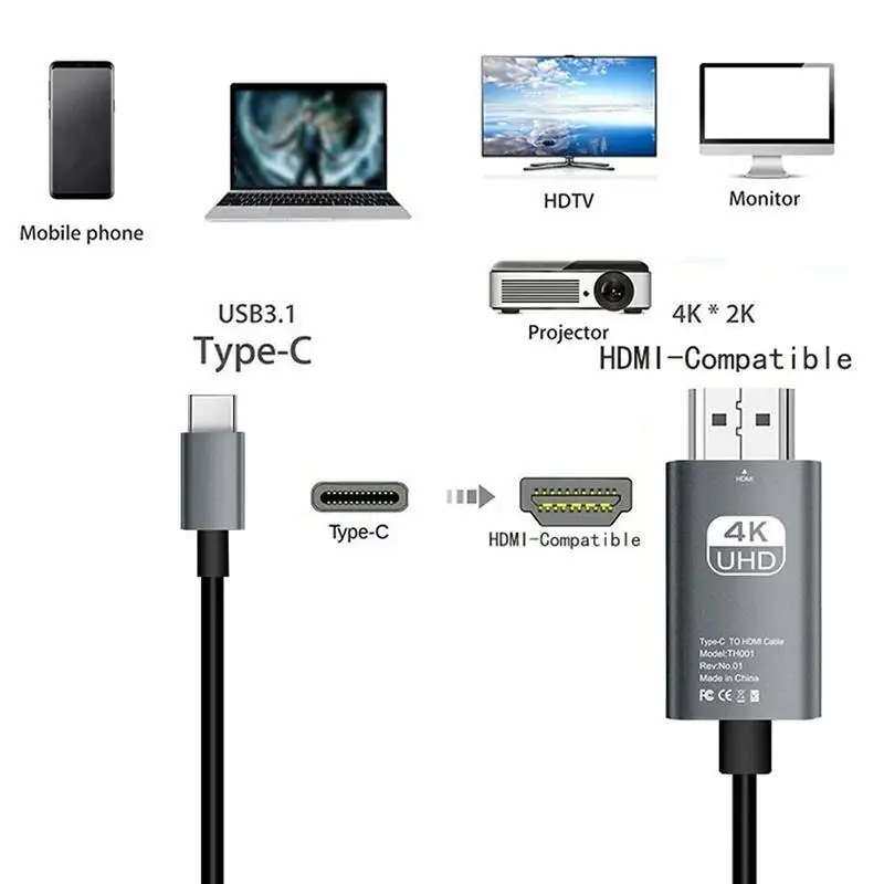 ƺ PC Ϳ   ̺, CŸ-HDMI USB 3.1-HDMI ȣȯ, 4K 60Hz