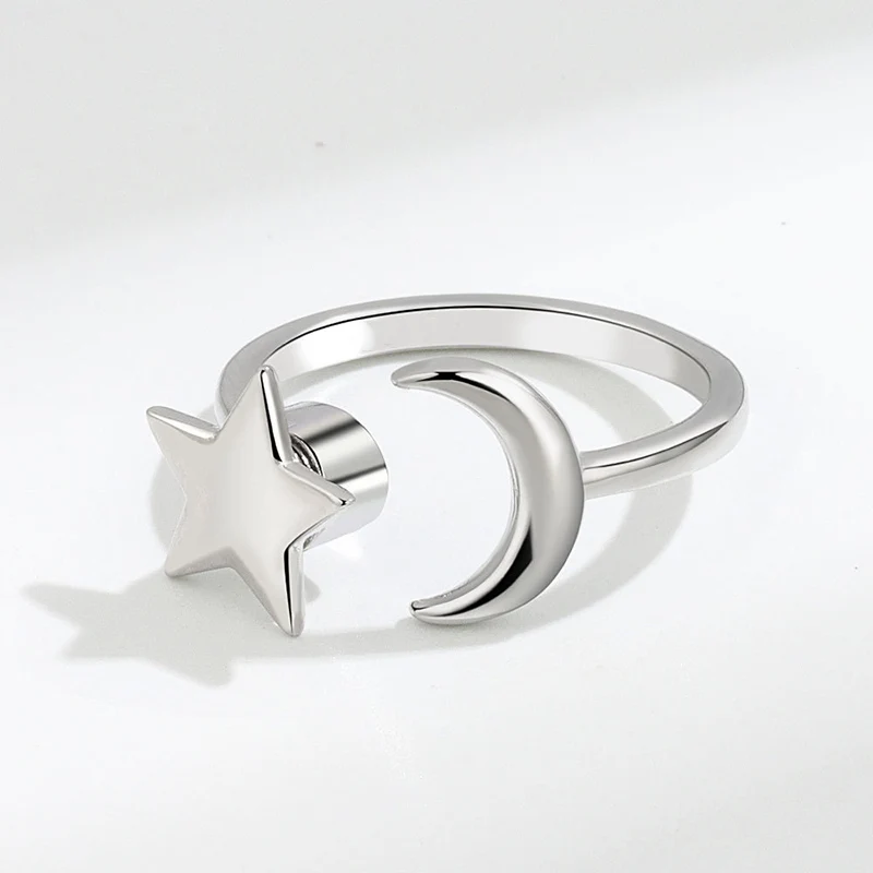 Elegant Stainless Steel Spinner Sunflower Ring - Anti-Anxiety Fidget Jewelry Gift