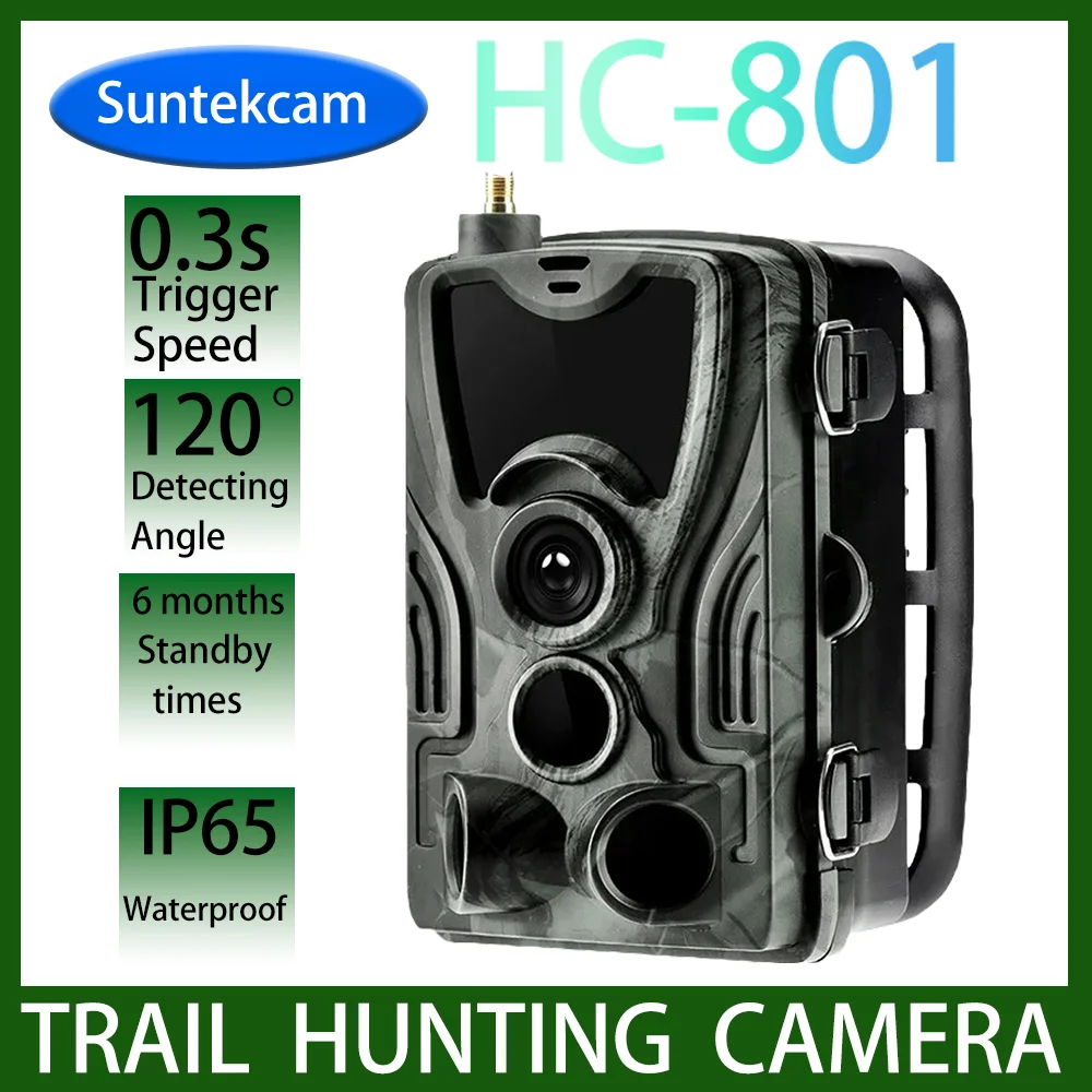 Hunting Trail Camera Suntekcam-Waterproof Night Vision Hunting Camera Wildlife Photo Trap 24MP 1080P IP65 HC801A