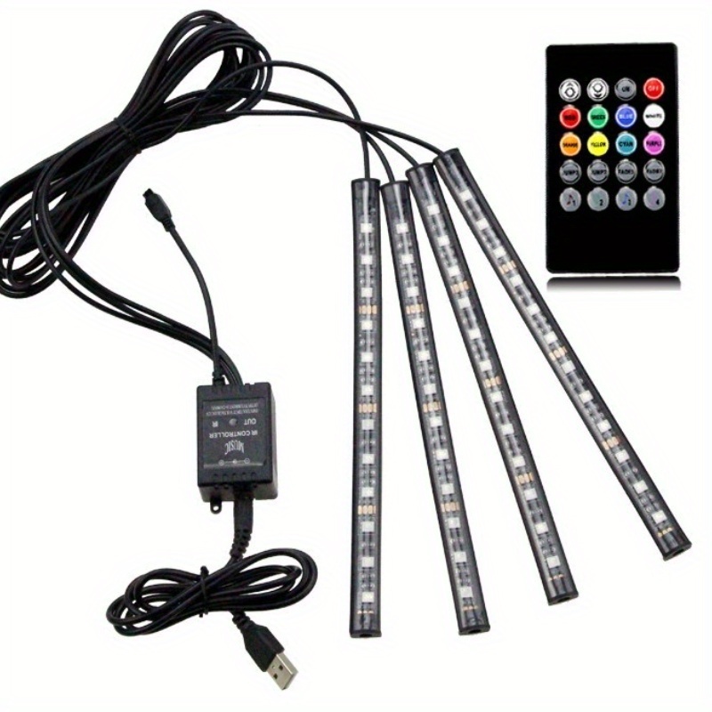 Car Neon Light Foot Light LED Interior Decoration Backlight Cigarette Lighter USB Atmosphere Lamp Vehicle Accessories