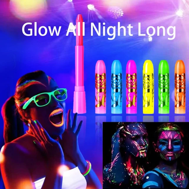 Glow In The Dark Face Black Light Paint Uv Neon Face & Body Paint Crayon  Kit