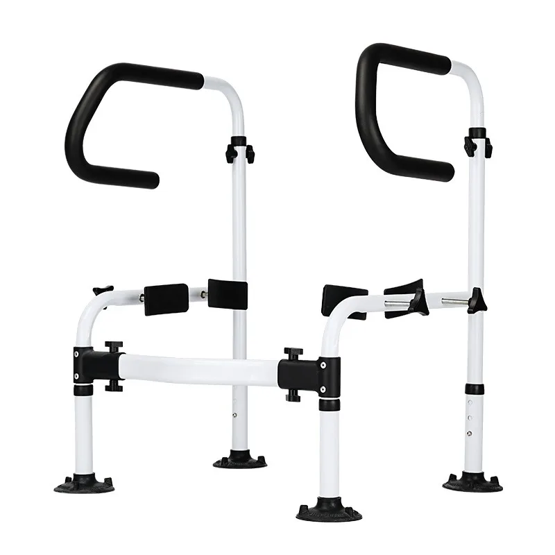 No-Drill Toilet Grab Bar Anti-Tripping Toilet Assist Stand Anti-Tip Adjustable Assist Bar Adjustable Support Rail