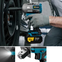 Clé à chocs sans fil Gisam 2000 N.m 1/2 pouce, tournevis sans fil de réparation, kit adaptateur de douilles hexagonales 5 vitesses pour batteries Makita 18V 4