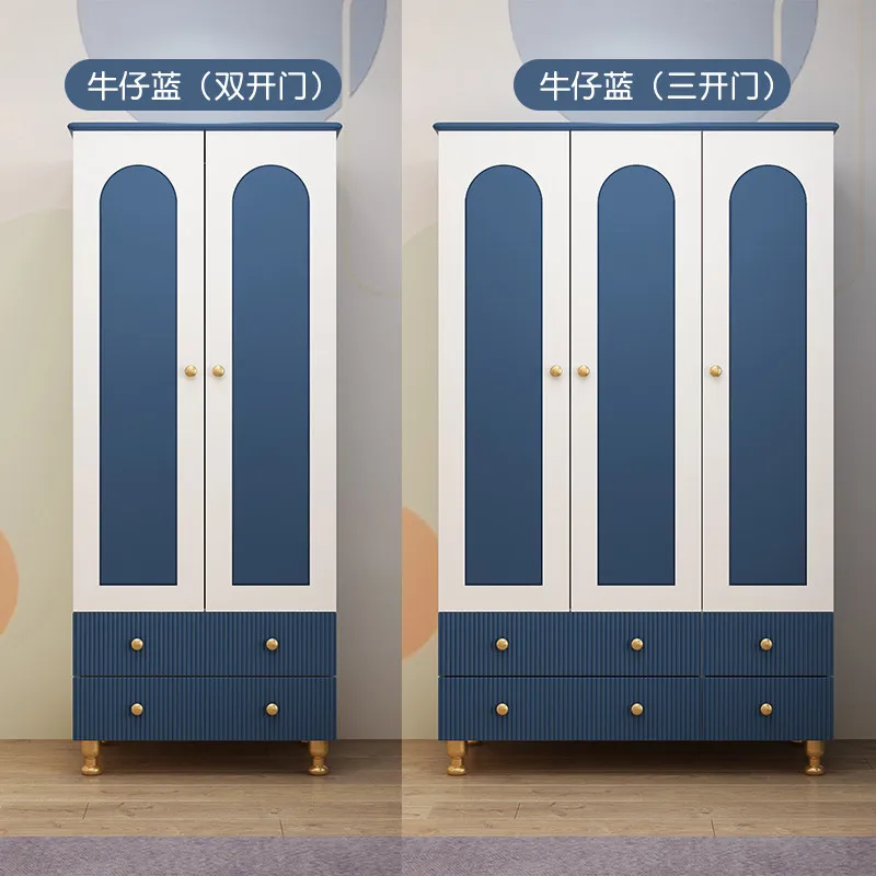 Children's furniture solid wood wardrobe household girls' bedroom lockers combination Nordic boys' wardrobe storage cabinets