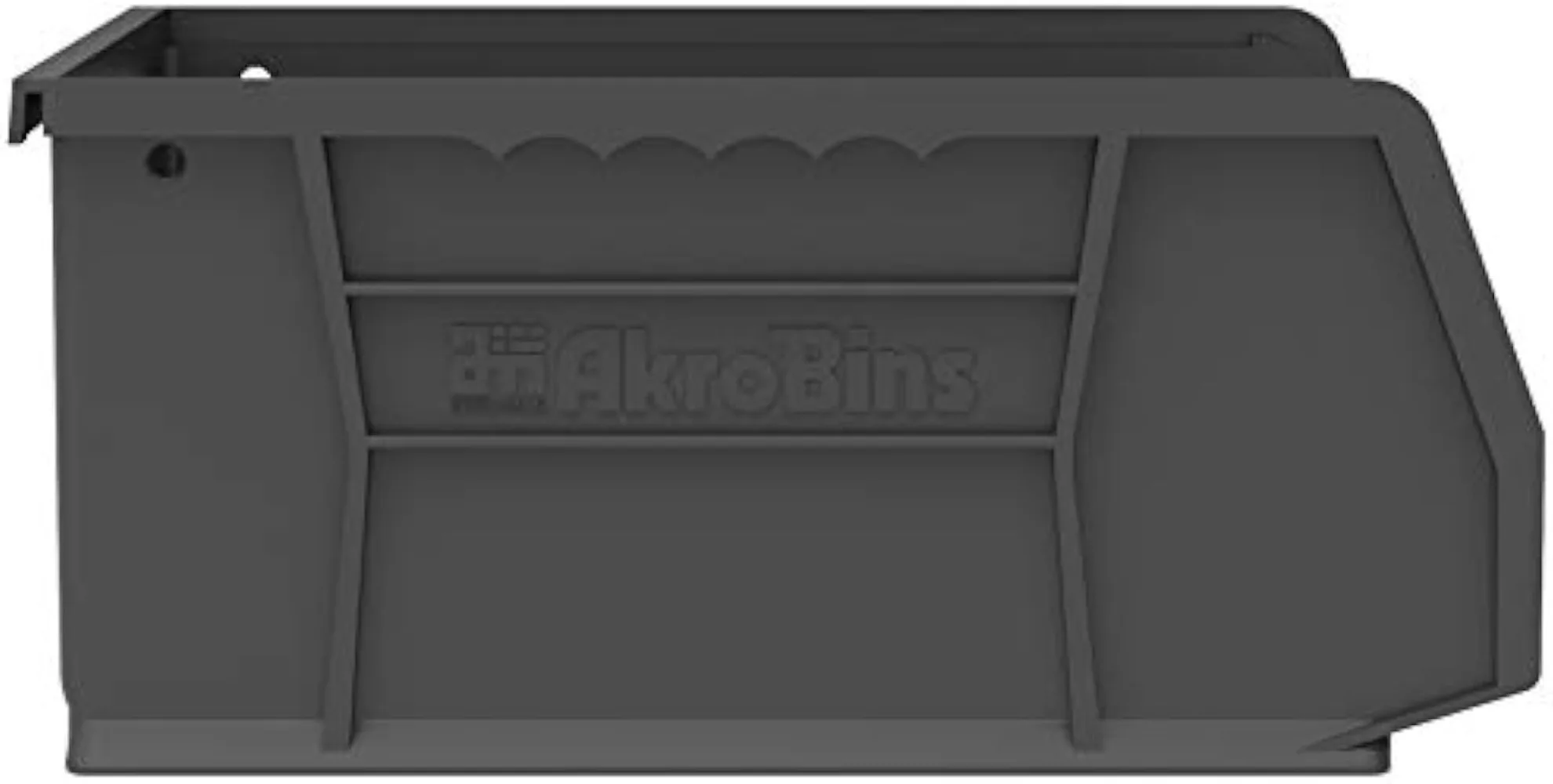 Akro-Mils Stackable Storage Organizer Bin, Plastic Hanging Bin, Black, 6 Pack, 11 "x 11" x 5 ", 30235 3