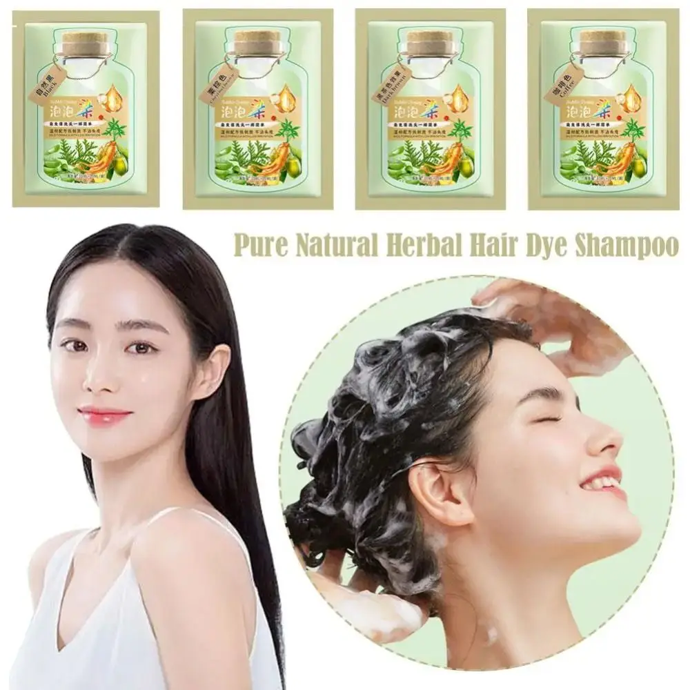 

Easy To Wash Bubble Hair Dye Effective Unisex No Stimulating Natural Plant Hair Dye Long-lasting Hair Color Shampoo Women