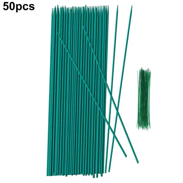 50 db Egyedi Kerti Bambuszpálcák Szilárd Növényi Tartó Keret Többcélú Termesztési Zöldségek Zöld Botok - Image 4
