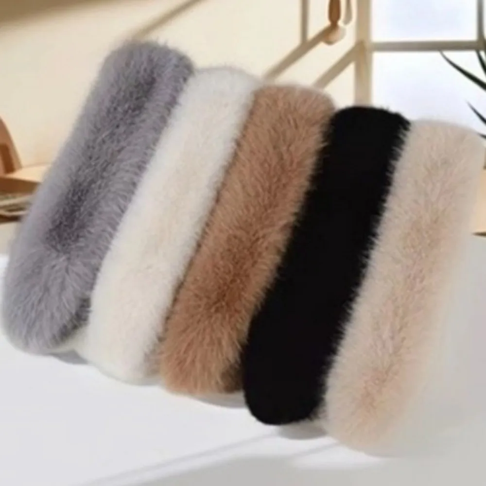 Outdoor Soft Faux Fur Scarf Warm Winter Cross Scarf Thicken Fake Fox Hair Fluffy Neck Warmer Women Girls