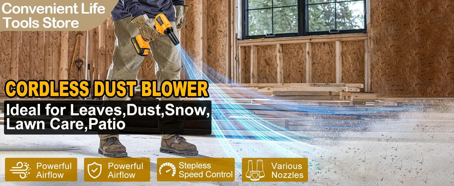 130000 RPM Cordless Leaf Blower for Dewalt 20V Battery Brushless Violent Turbo F