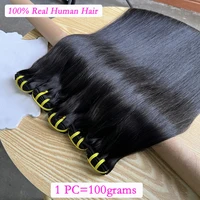 Os droit 100% non transformés cheveux humains vierges crus paquets 10-36 pouces Extensions de tissage de cheveux # 1B Couleur naturelle pour femme 4