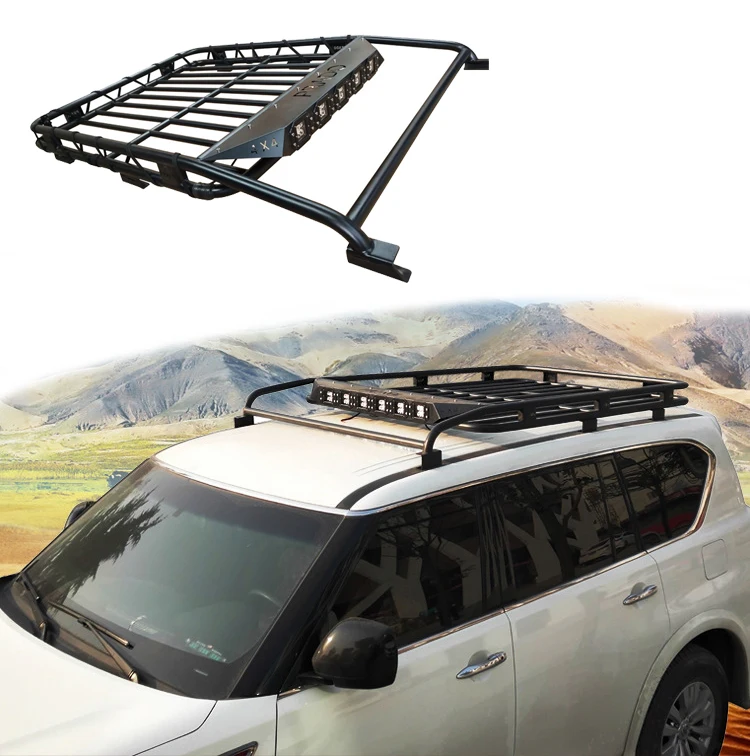

Universal iron roof rack basket car roof racks luggage racks roof baseket frame for Toyota Prado Land Cruiser