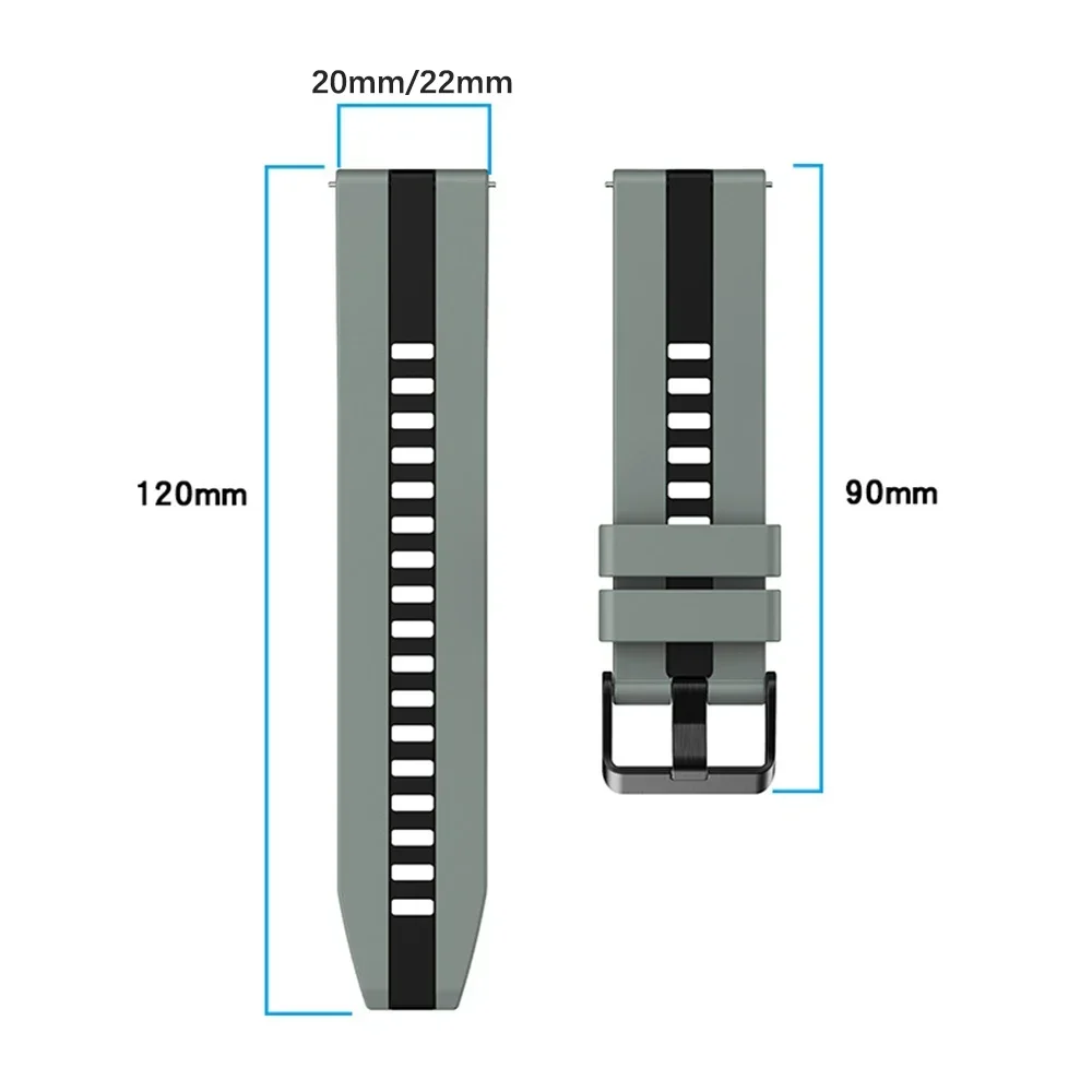 Versatile Silicone Sports Watch Band, 20mm/22mm – Durable Replacement Wristband