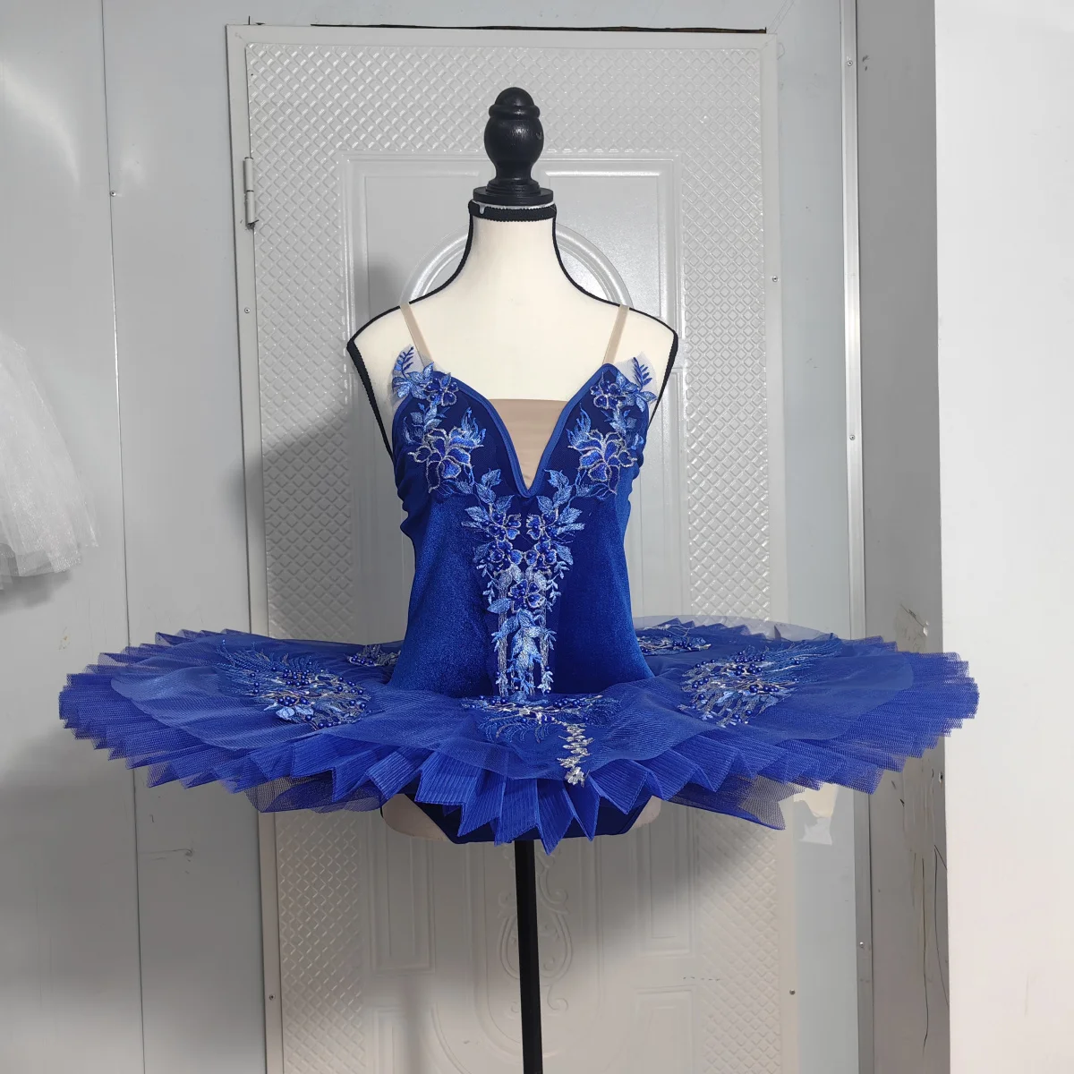 Meisjes Ballet Jurken LED Zwanenmeer Jurk Hemdje Rok Professionele Tutu Jurk Prestaties Kostuum,Blauw,140CM