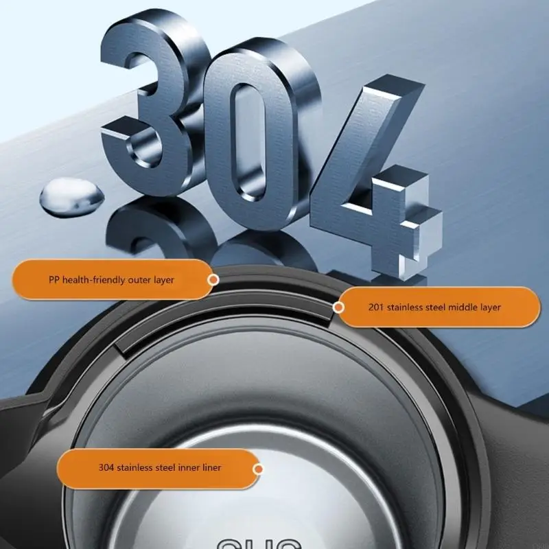 디지털 온도 모니터 12V 24V를 갖춘 C63D 스테인레스 스틸 차량 주전자 800ml