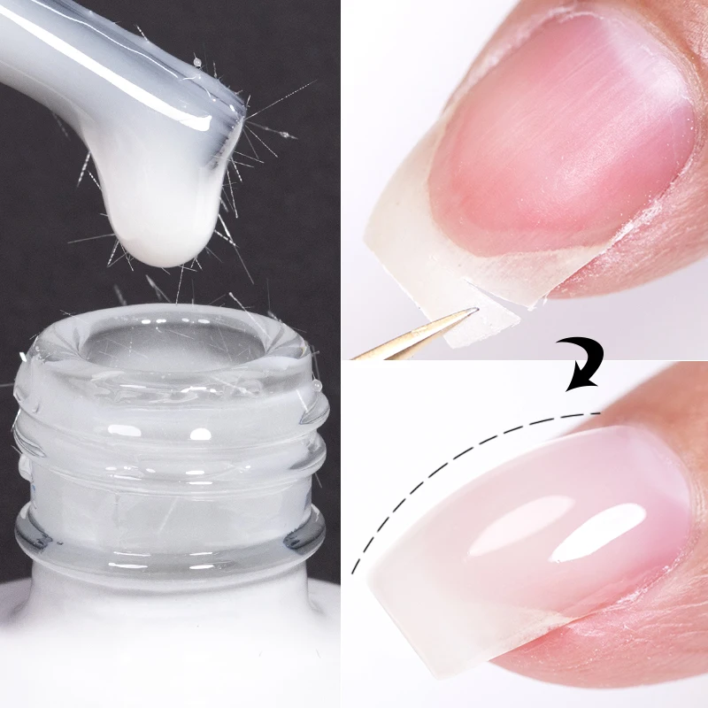 AWStorG 15ML Jelly Nude Pink Fiber Rubber Base Gel