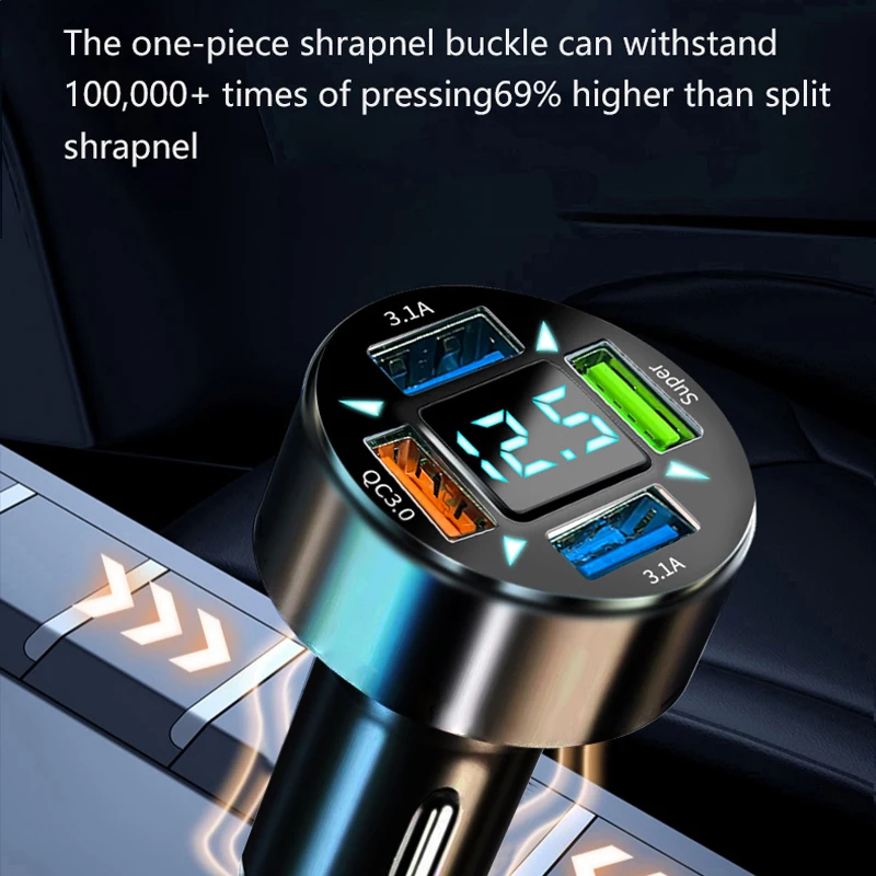 The Four-port Total66W Super Fast Charger Is Suitable for 12-24V Models